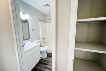 Linen closets in select apartments